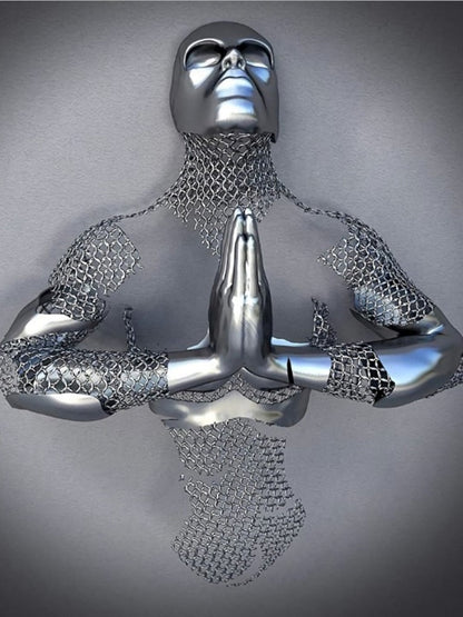 Avelena | Metallfigur Statues Stile Abstraktes Leinwandgemälde Paare Wandkunst Liebes-Skulptur Poster Druck Wohnkultur Wohnzimmer Geschenke