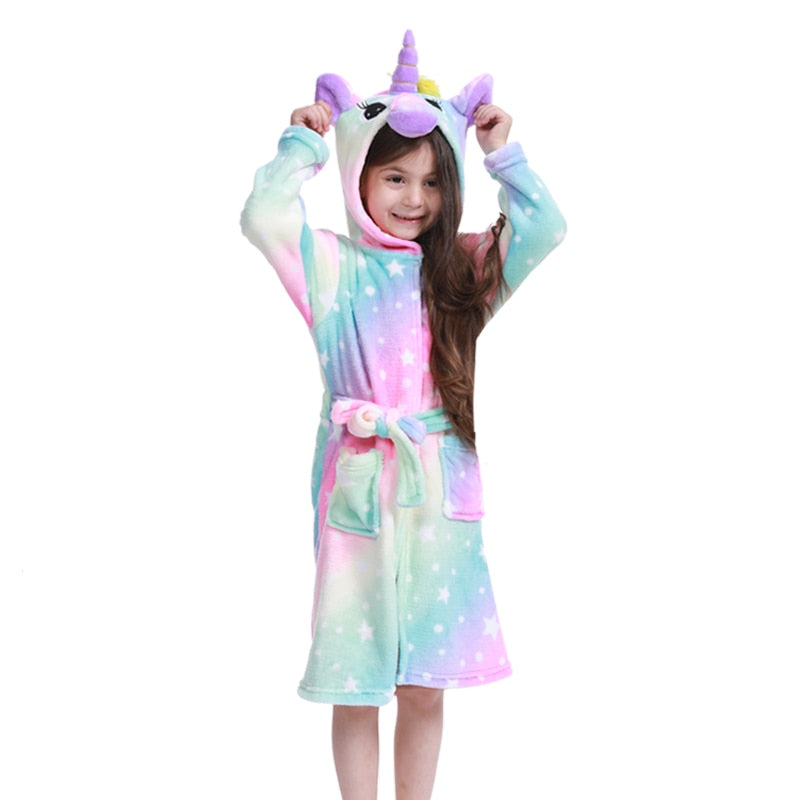 Avelena | Kinder Einhorn Bademantel