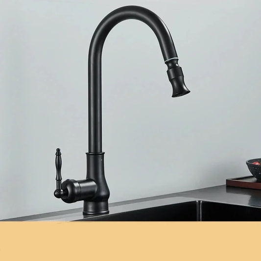 Avelena | VintageTap Antiks Messing Küchentechnik – Retro Stil Mischbatterie mit schwenkbarem Auslauf