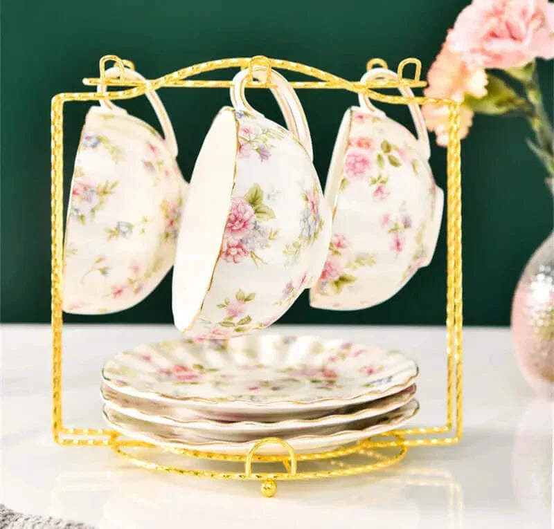 Avelena | Elegante Bone China Porzellan Kaffeetasse - Luxuriöses und einzigartiges Design