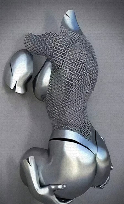 Avelena | Metallfigur Statues Stile Abstraktes Leinwandgemälde Paare Wandkunst Liebes-Skulptur Poster Druck Wohnkultur Wohnzimmer Geschenke