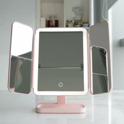 Avelena | Vanity Mirror Trifold Make-Up Spiegel mit Dreifarbiger Led-Beleuchtung