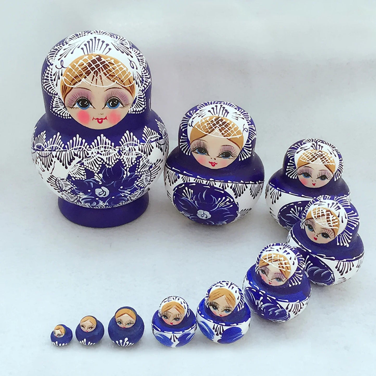 Avelena | 10 Stück/Set Holz Russische Matroschka Puppen