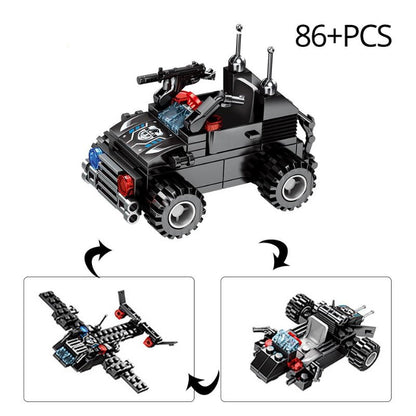 Avelena | 8 In 1 695 Teile Swat Polizei Kommandowagen Bauklötzchen Set