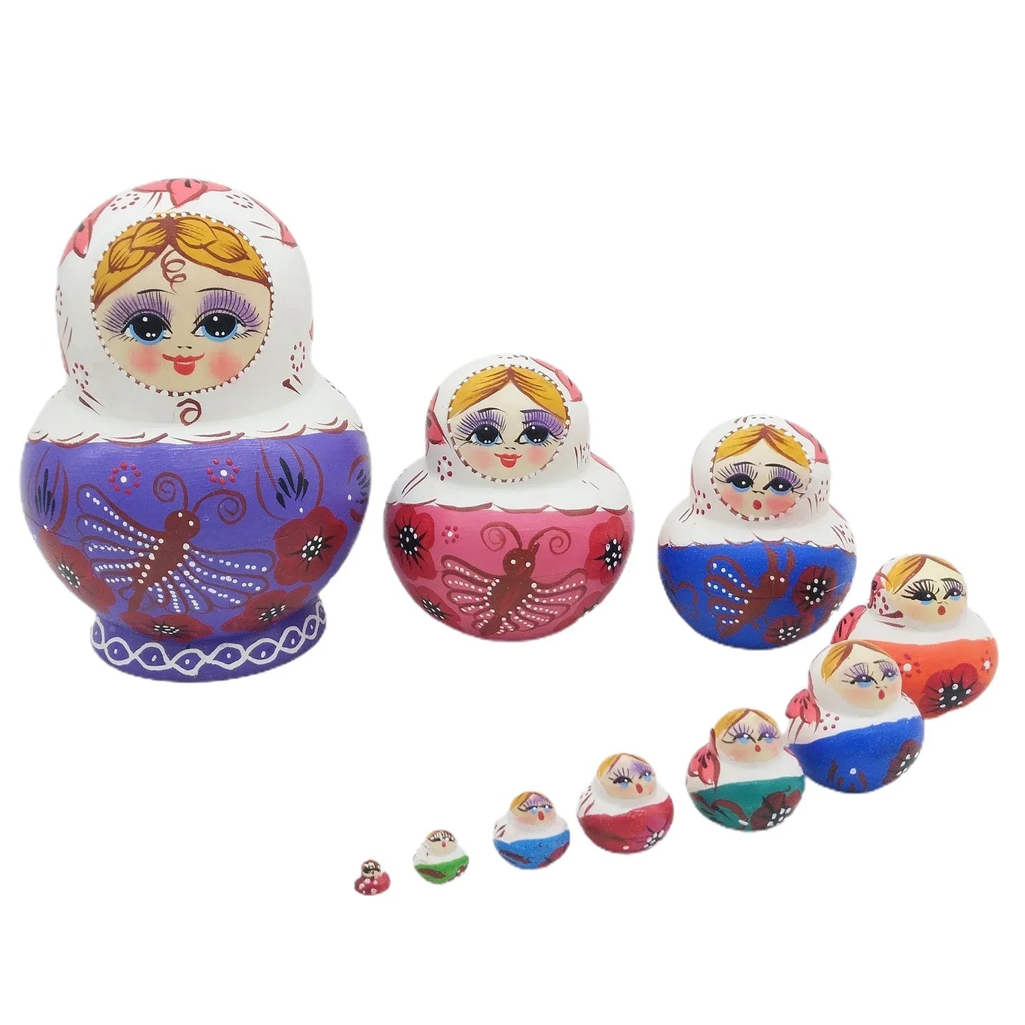 Avelena | 10 Stück/Set Holz Russische Matroschka Puppen