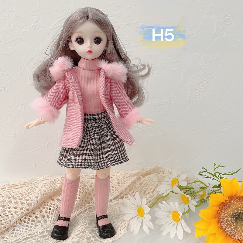Avelena | Charmante 30Cm Bjd Puppe Winterkleid Set