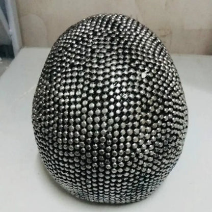 Avelena | BUF Große Silber/Gold Schädel Statue Harz Handwerk Dekorative Ornamente Halloween Dekoration Skulptur Wohnkultur Figuren