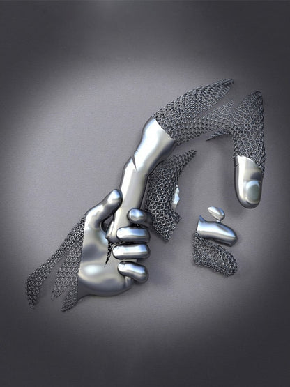 Avelena | Metallfigur Statues Stile Abstraktes Leinwandgemälde Paare Wandkunst Liebes-Skulptur Poster Druck Wohnkultur Wohnzimmer Geschenke