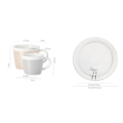 Avelena | Kreative dynamische Spiegelreflexbecher Leopard anamorpher Zebra-Becher Luycho Kaffee Tee Becher Set mit Untersetzer 90ml-225ml