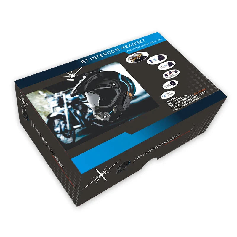 Avelena | Wasserdichtes Bluetooth-Motorrad-Intercom mit FM & 1000M Reichweite – RoadLink