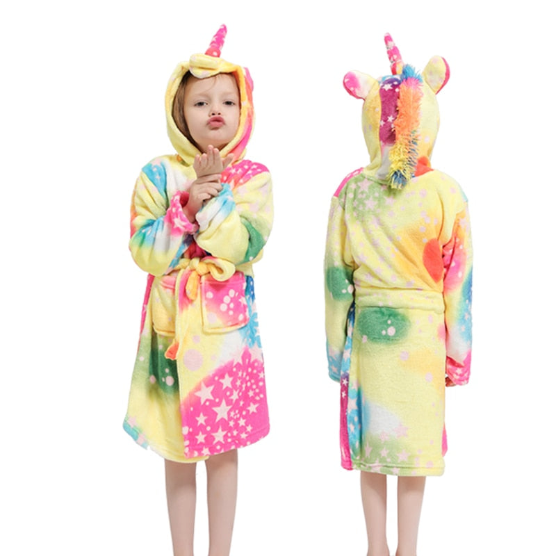 Avelena | Kinder Einhorn Bademantel