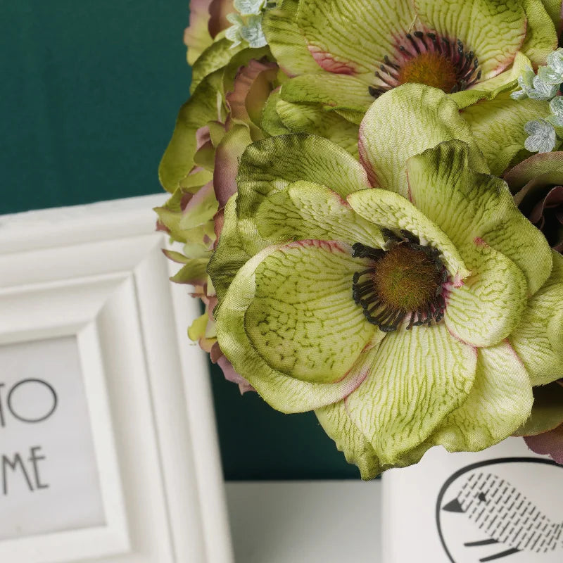 Avelena | 6 Stück. Schöne Pfingstrose Mohn Künstliche Seidenblumen Weißer Strauß Vase Für Zuhause Feier Herbst Hochzeit Diy Dekoration Künstliche Blumen