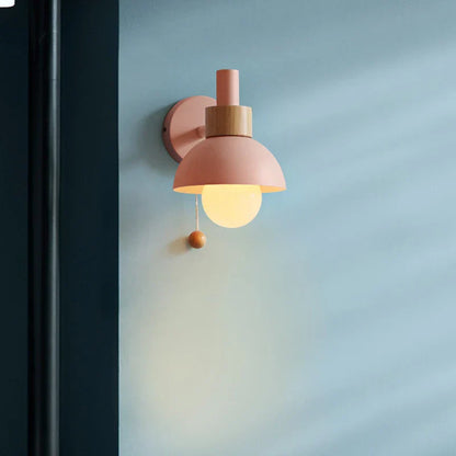 Avelena | Nachttisch LED Wandleuchte mit Schalter Nordic Modern E27 Holzwandleuchten Innenbeleuchtung Schlafzimmer Wohnzimmer Küche