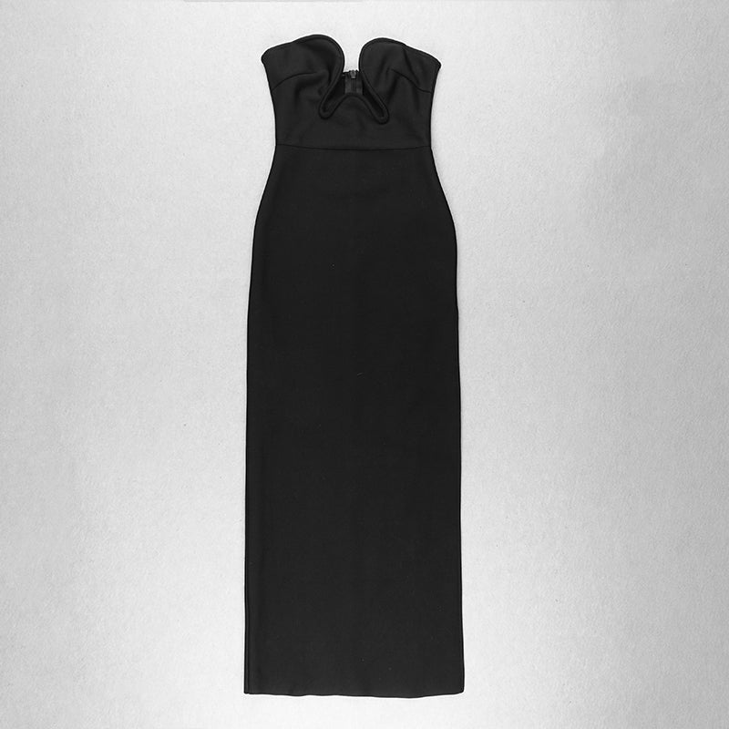 Schwarzes Signature-Maxikleid