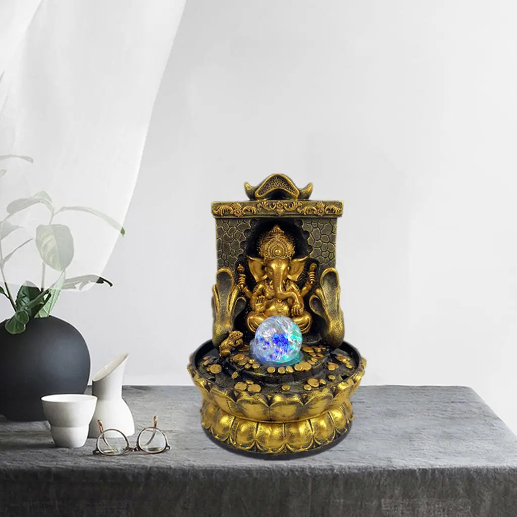 Avelena | Atemberaubende Ganesha-Statue mit LED-Innen-Wasserquelle