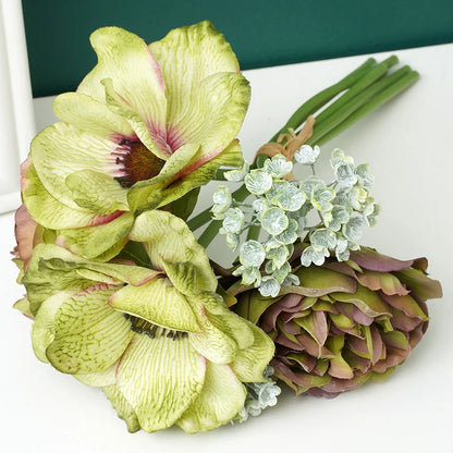 Avelena | 6 Stück. Schöne Pfingstrose Mohn Künstliche Seidenblumen Weißer Strauß Vase Für Zuhause Feier Herbst Hochzeit Diy Dekoration Künstliche Blumen
