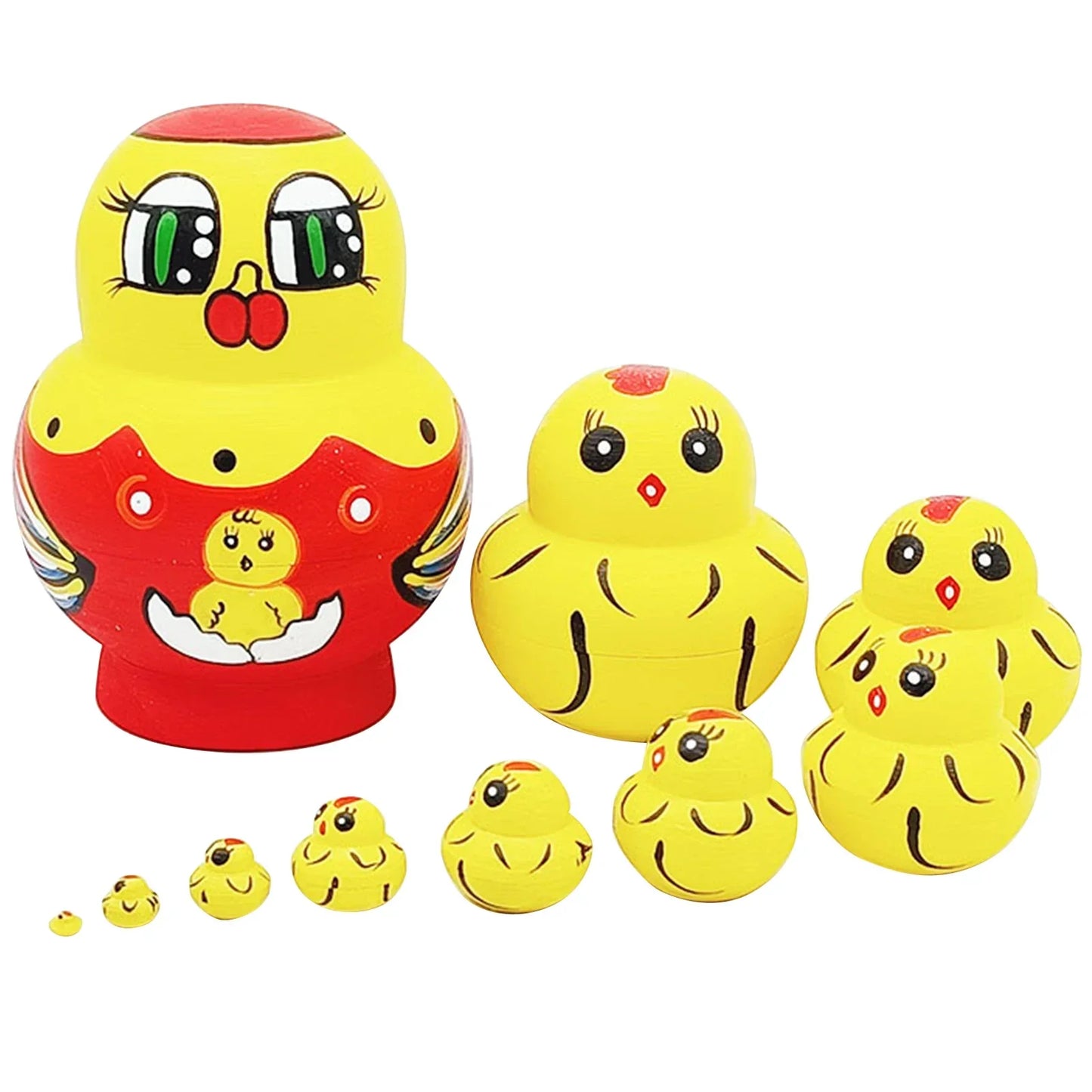 Avelena | 10 Stück/Set Holz Russische Matroschka Puppen