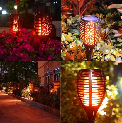 Avelena | Solar Flame Lights Blinkende Led Wasserdichte Außenweglichter