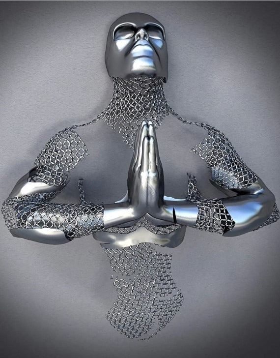 Avelena | Metallfigur Statues Stile Abstraktes Leinwandgemälde Paare Wandkunst Liebes-Skulptur Poster Druck Wohnkultur Wohnzimmer Geschenke