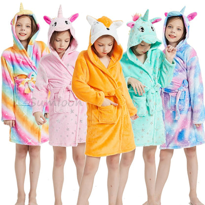Avelena | Kinder Einhorn Bademantel