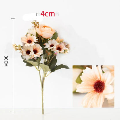 Avelena | Künstliche Blumen Kleine Asphaltrose Vasen für Wohnkultur Hochzeitsdekoration Blätter Näharbeiten Ornament Topf Weihnachten