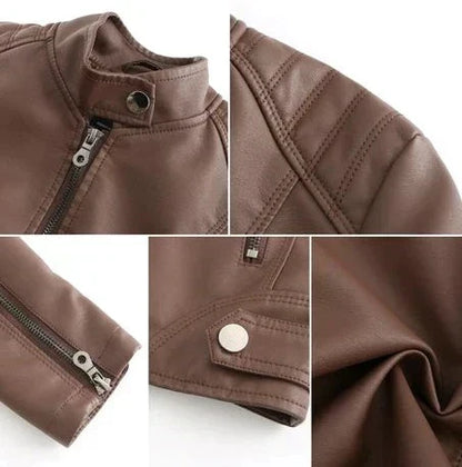 Avelena | Damen Biker Reißverschlussjacke Langarm