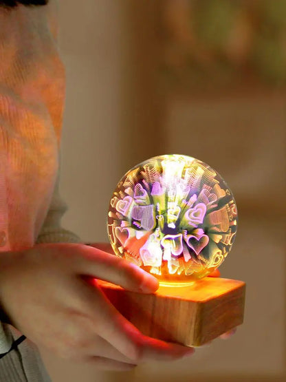 Avelena | Night Light Starry Sky Star Heart Colorful Atmosphere Multiple USB Table Desk Lamp Ball Home Bedroom Decoration Christmas Gift