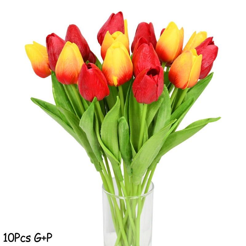 Avelena | Künstlicher Blumenstrauß mit Tulpen, Dekoration (10 Stück)