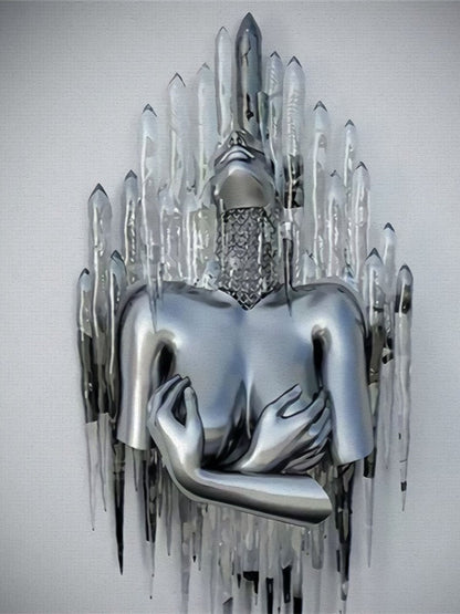 Avelena | Metallfigur Statues Stile Abstraktes Leinwandgemälde Paare Wandkunst Liebes-Skulptur Poster Druck Wohnkultur Wohnzimmer Geschenke