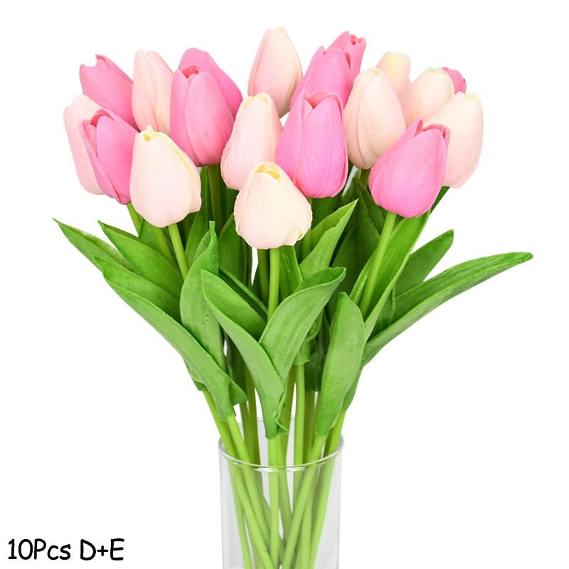 Avelena | Künstlicher Blumenstrauß mit Tulpen, Dekoration (10 Stück)
