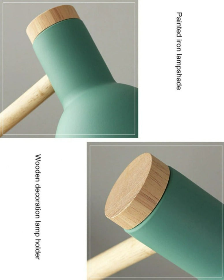 Avelena | LuminoShade – Moderne Schreibtischlampe aus Holz im skandinavischen Stil