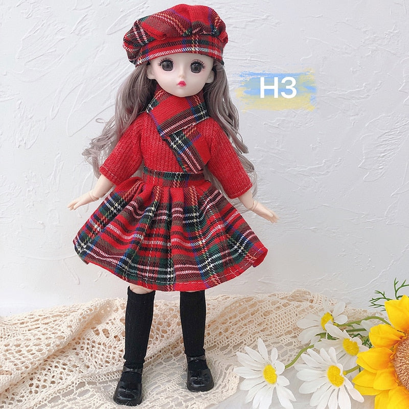 Avelena | Charmante 30Cm Bjd Puppe Winterkleid Set