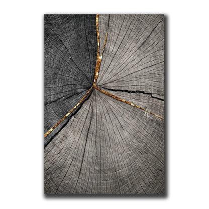 Avelena | Goldschwarz Drei Blumen Ringe Wandkunst Fine Art Leinwanddrucke Moderne Abstrakte Bilder für Urban Loft Luxuriöse Wohnzimmer Dekor