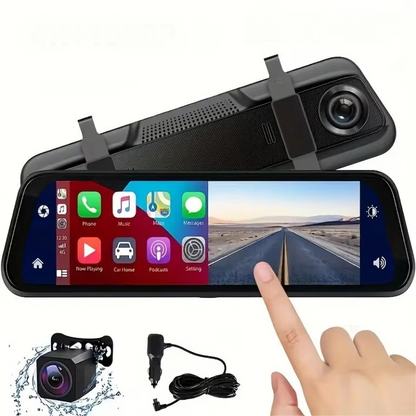 Avelena | VisionMirror Pro – Ultra HD Spiegel Dash Cam mit kabellosem CarPlay & Android Auto