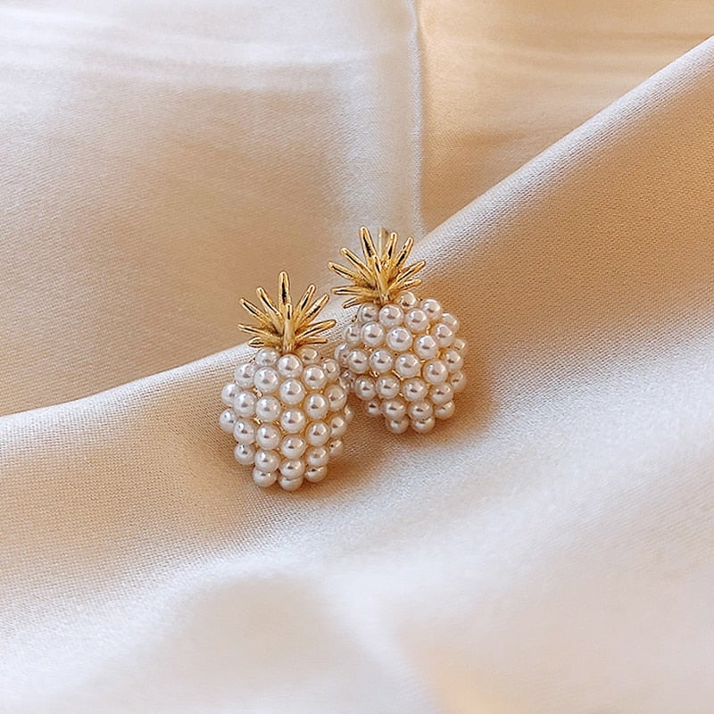 Avelena | Tropische Ananas und Perle Ohrringe Leilani