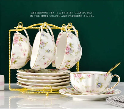 Avelena | Elegante Bone China Porzellan Kaffeetasse - Luxuriöses und einzigartiges Design