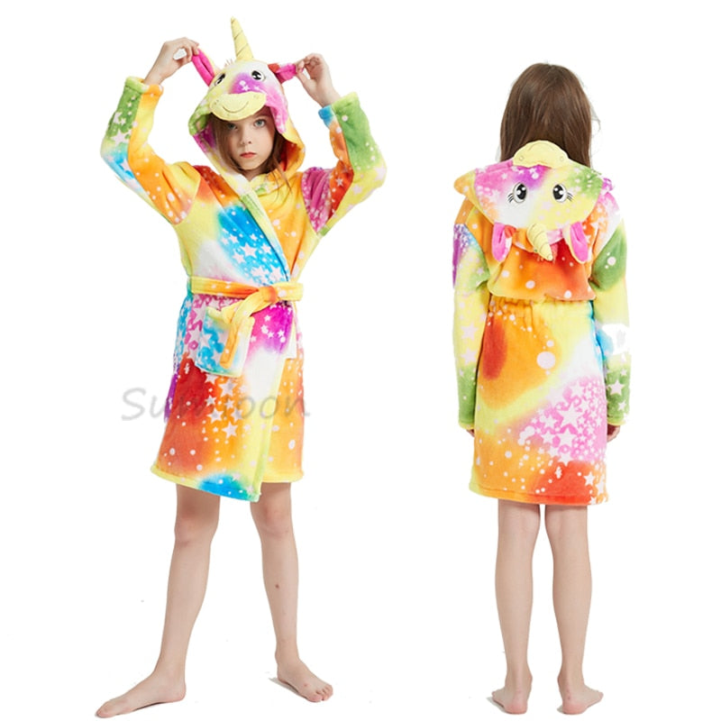 Avelena | Kinder Einhorn Bademantel