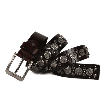 Avelena | Punk Riegel Cowboy Gürtel für Männer