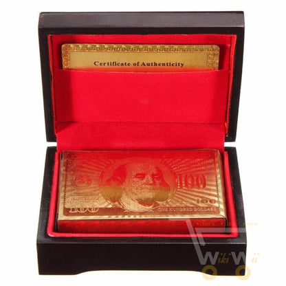 Avelena | 24K Vergoldete Spielkarte mit Holzbox