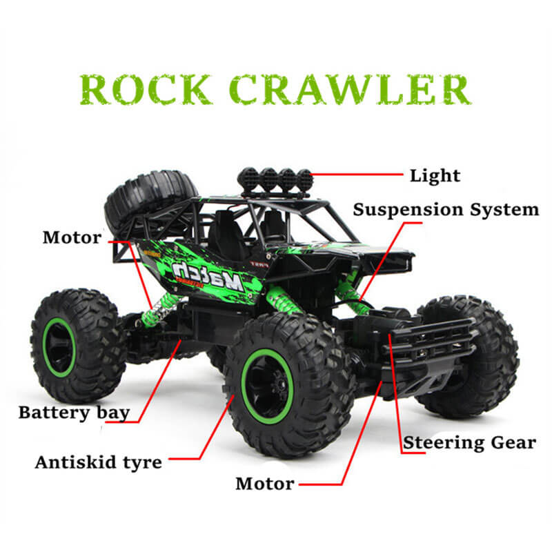 Avelena | Ferngesteuertes Auto, 4x4, Monstertruck, Rock Crawler, 2,4 G, Offroad-Kletterauto