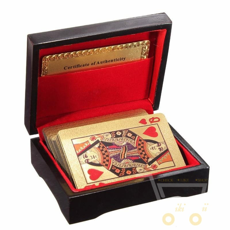 Avelena | 24K Vergoldete Spielkarte mit Holzbox