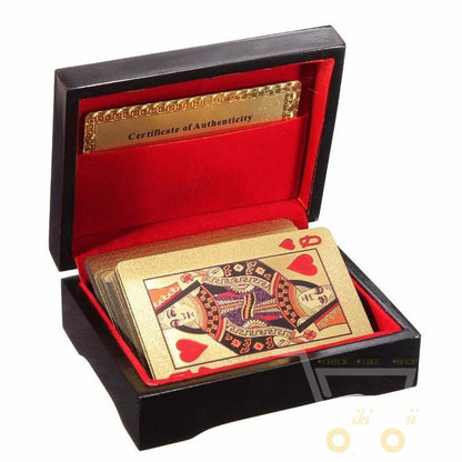 Avelena | 24K Vergoldete Spielkarte mit Holzbox