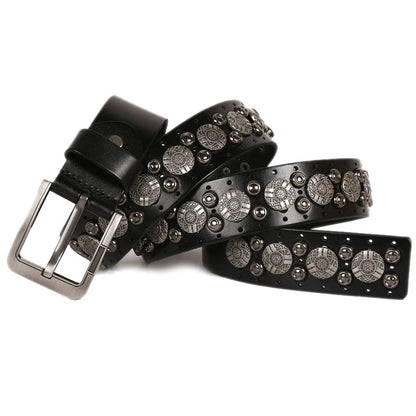 Avelena | Punk Riegel Cowboy Gürtel für Männer