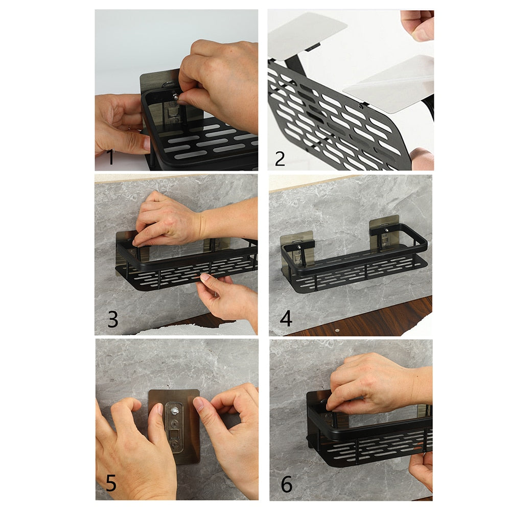 Avelena | Badezimmerregale Eckregal ohne Bohren Duschregalhalter