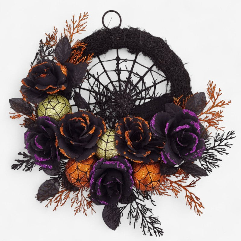 Avelena | Spiderweb Halloween Kranz – Dekorativer Innenkranz für Türen und Wände