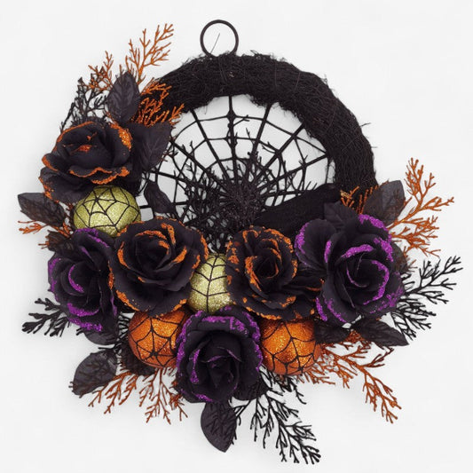 Avelena | Spiderweb Halloween Kranz – Dekorativer Innenkranz für Türen und Wände