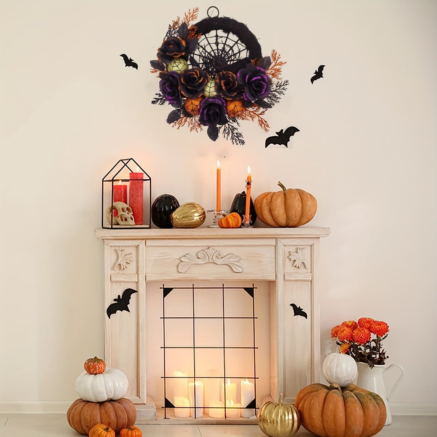 Avelena | Spiderweb Halloween Kranz – Dekorativer Innenkranz für Türen und Wände