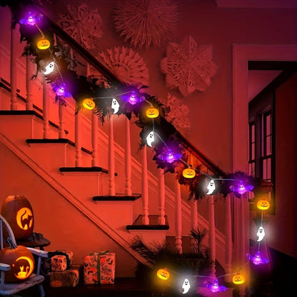 Avelena | Spooky Halloween Lichterkette – Batteriegespeistes Kürbisdesign