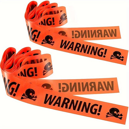 Avelena | Spooky Halloween Schädelsbanner – Plastik Warnband Dekoration