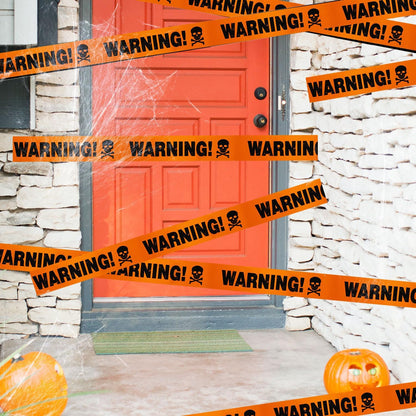 Avelena | Spooky Halloween Schädelsbanner – Plastik Warnband Dekoration